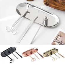 

4pcs Luxury Candle Accessory Set Snuffer Wick Trimmer Dipper Storage Tray Plate Candle Extinguisher Candle Home Decor