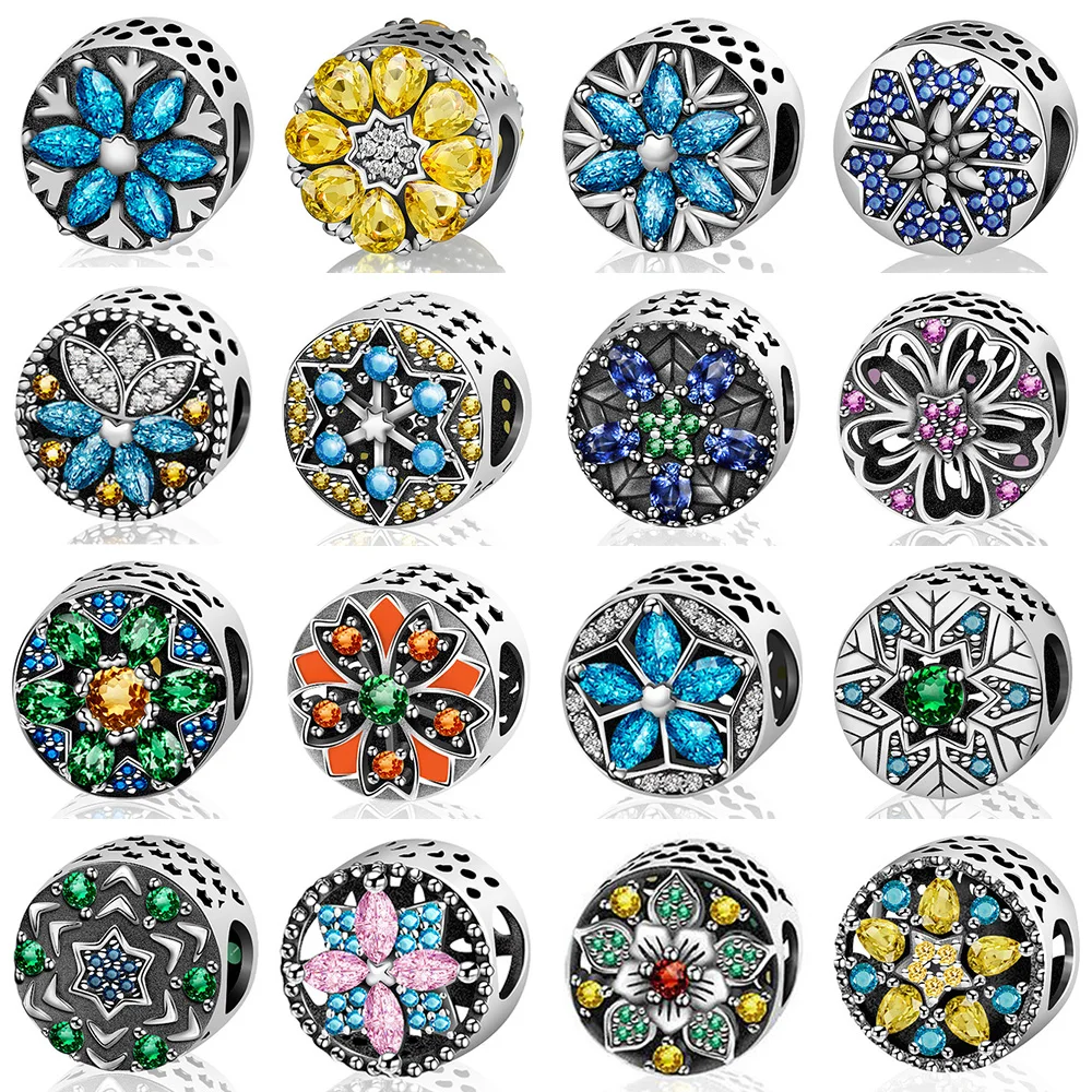 New 100% 925 Sterling Silver Original Design Green Blue Sky Froest Gem Charm Beaded Women Fashion Jewelry Natural Glittering | Украшения и