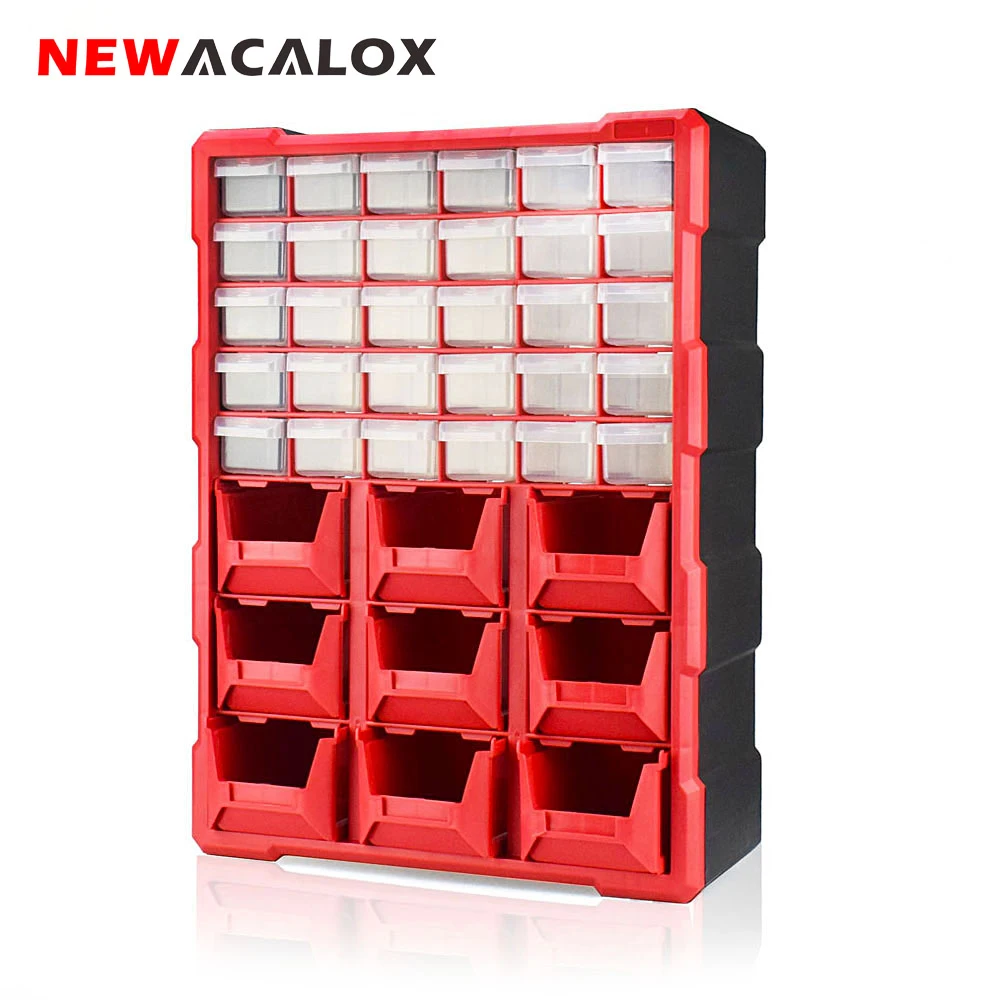 Tanie NEWACALOX 39 szuflada duży Organizer sprzęt i szafka na narzędzia gospodarstwa domowego pudełko plastikowe małe przechowywanie części Multi trumny Case