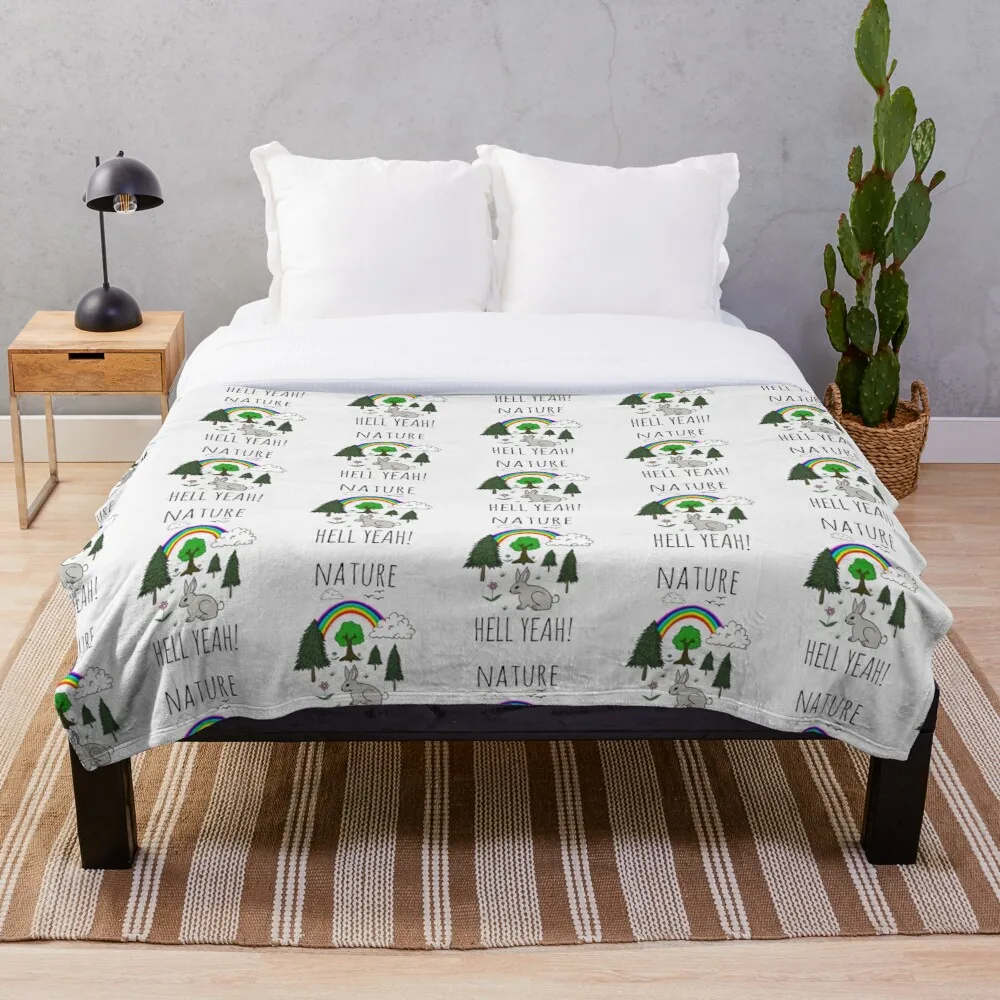 NATURE HELL YEAH Blanket Wool Flannel Plush Bedspread For office Sherpa Couch Quilt Cover Travel | Дом и сад