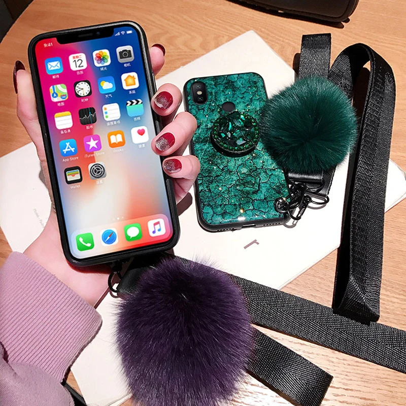 Чехол для Xiaomi Mi 10T 9T 9 A3 8 Lite 6X A2 5X A1 Note 9S 8T 10 Redmi K30 Pro Max 3 X3 NFC чехол с блестящим плюшевым