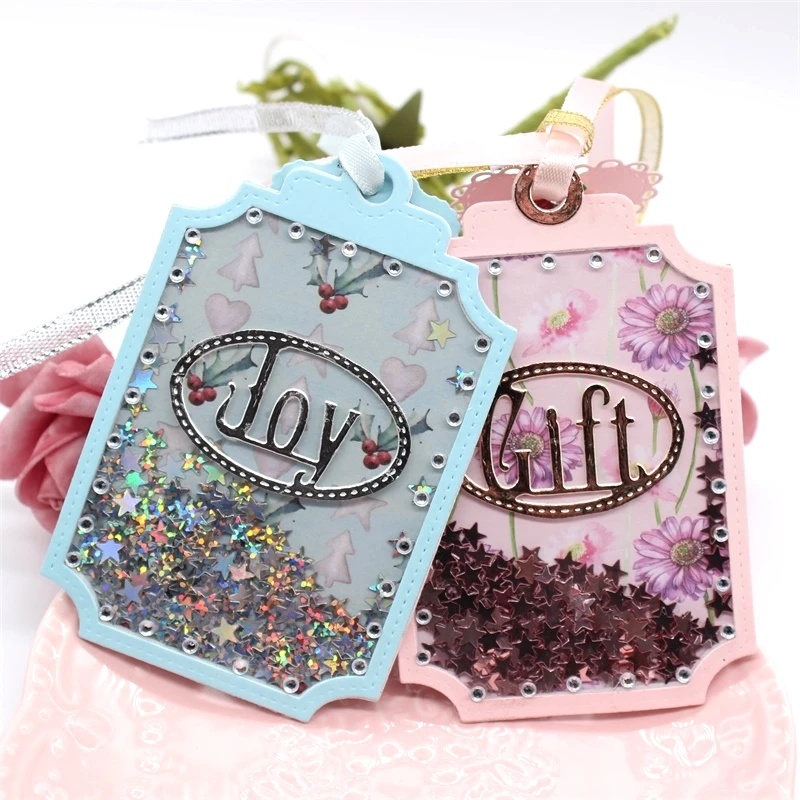 

KLJUYP Christmas gift tag Metal Cutting Dies Scrapbook Paper Craft Decoration dies scrapbooking 08178