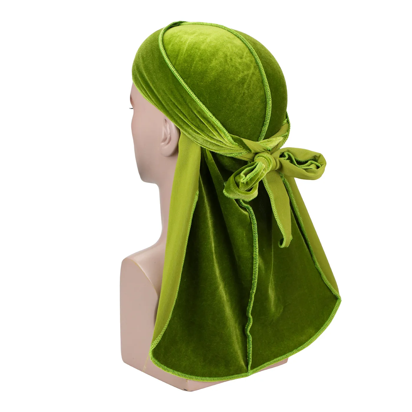 mens blanket scarf Muslim Mens Turban Durag Hair Accessories Velvet Headwear Covers Bow Bandanna Cap Hijab Long Tail Hats head scarf men
