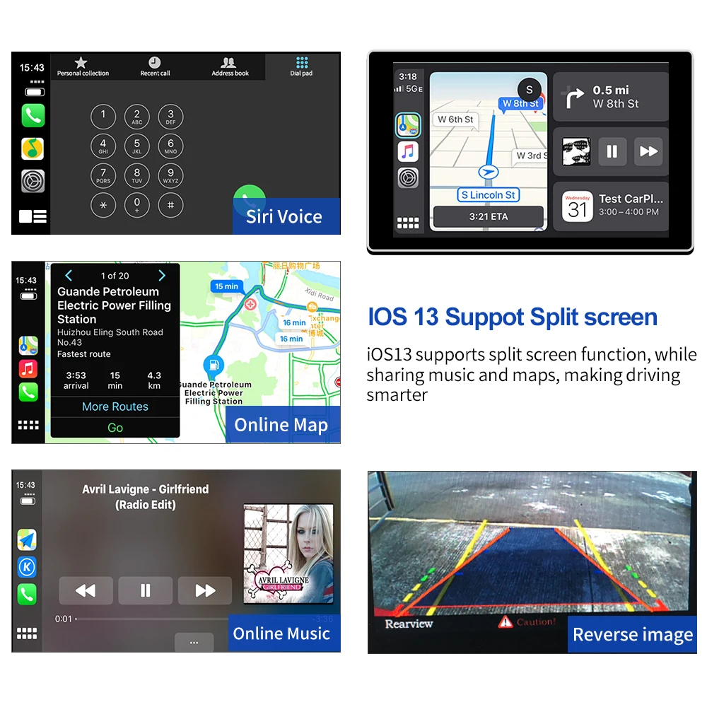 Carlinkit Декодер Беспроводной CarPlay Android авто для AUDI A3 Q2 MMI 3G + Мультимедиа AirPlay