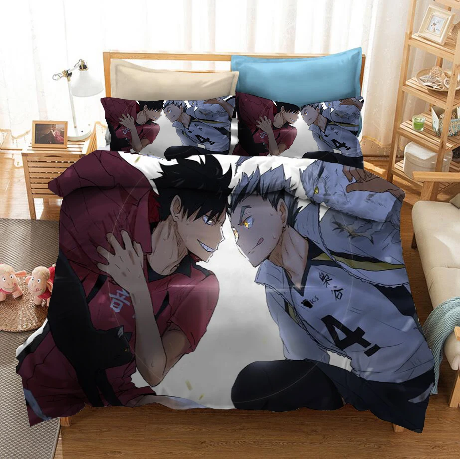 Anime Haikyuu 3D Printed Bedding Set Duvet Covers Pillowcases Comforter Bedding Set Bedclothes Bed Linen