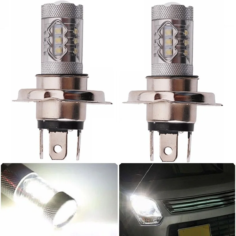 Новая пара H4 16Smd 80W 6500K 7000K светодиодная лампочка в автомобиль передняя