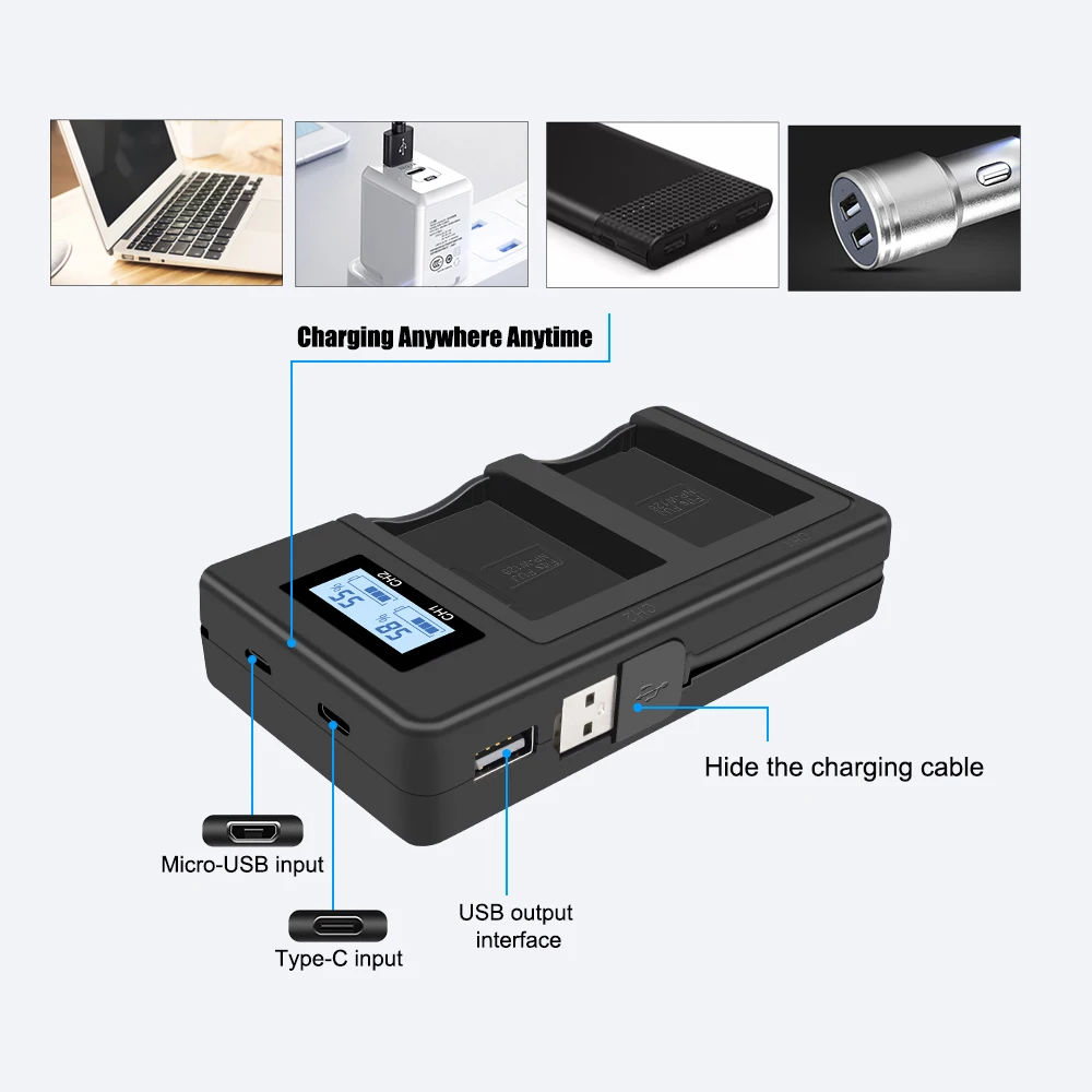 PALO USB быстрая зарядка Смарт ЖК-цифровой зарядное устройство для NPW126 NP-W126 батарея Fujifilm HS50 HS35 HS30 EXR XA1 XE1 X-Pro1 XM1 X-T10