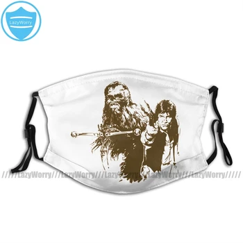 

Chewbacca Mouth Face Mask Chewie And Han Silhouette Facial Mask Cool Kawai with 2 Filters for Adult