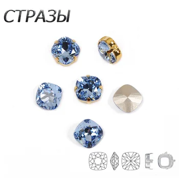 

CTPA3bI Lt. Sapphire Sew On Crystal Glass Diamante Rhinestones Jewels Beads With Setting Sewing Stones Beads DIY Shoed Clothing