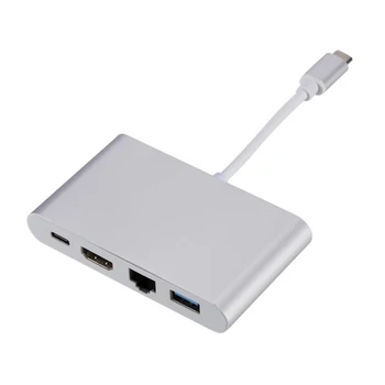 

Type C to HDMI 4K Ethernet Lan Rj45 USB-C USB 3.0 Adapter Hub for /Samsung S8 Dex/Huawei P30 Dock Tv Projector