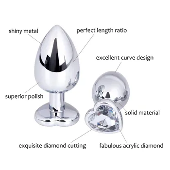 Anal Toys Heart-shaped Metal for Women Adult Sex Products Men Butt Plug Stainles Steel Anal Plugs Sex Vibrators Anal Dildo Toys 4