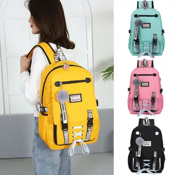 

Newest Women USB Port School Backpack Girls College Large Waterproof Travel Rucksack USB Charging Anti-Theft Backpack