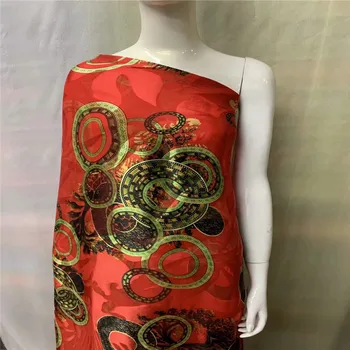 

5 yards! most beautiful Silk lace Fabric Satin For Dress new arrival African silk velvet fabric good quality for gold LXE052705