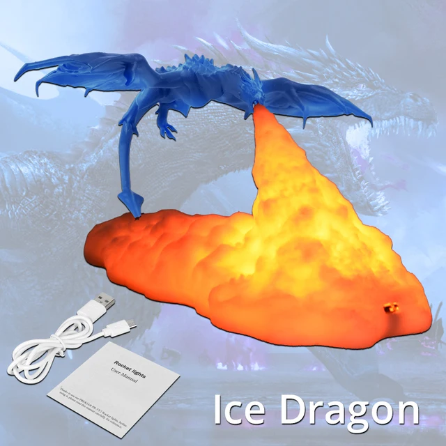 Details about   3D Dragon Printing Lamp Battery Powered USB Rechargeable LED Night Lights Tool 