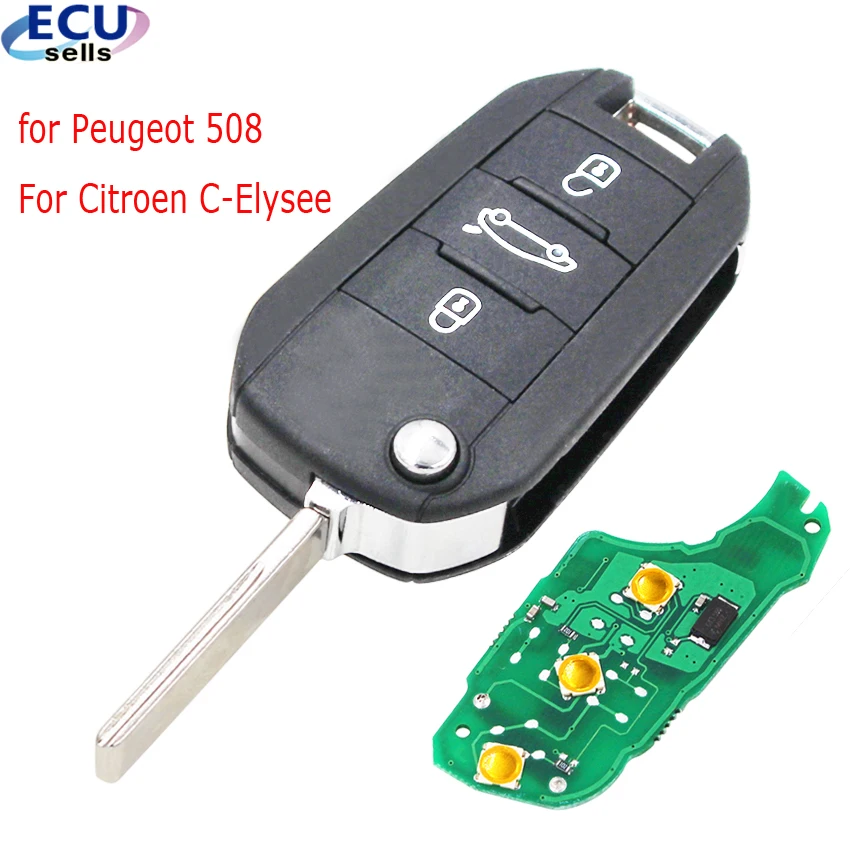 Новинка флип ключ для Peugeot 433 308 3008 408 4008 508 5008 2010 2015 Citroen C Elysee|Ключ от авто| |