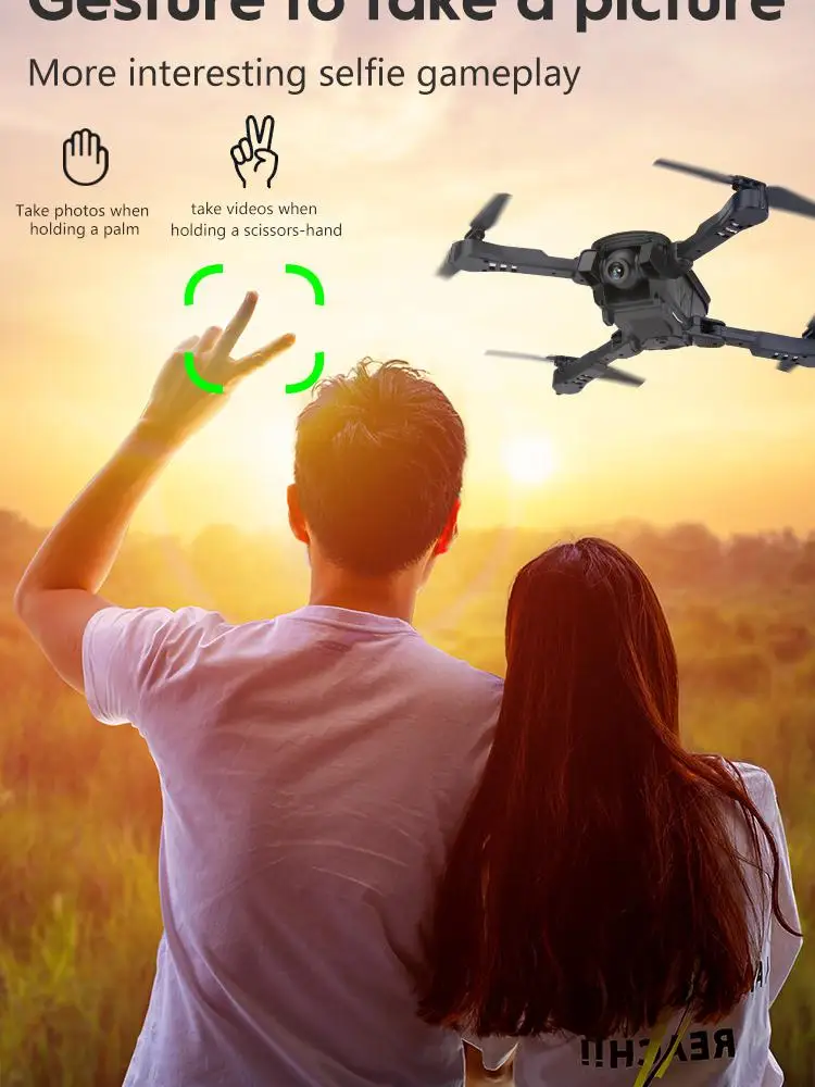1808 Радиоуправляемый Дрон 4 K/1080 P широкоугольный WiFi FPV камера оптический поток позиционирования высота Удержание жестов управление RC Квадрокоптер RTF