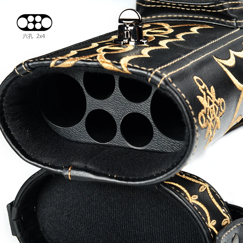 6 Holes Высокое качество YUDU бильярдный кий чехол 8 отверстий PU бильярдный кий чехол 1/2 ручная вышивка профессиональные бильярдные аксессуары - Цвет: 6 Holes