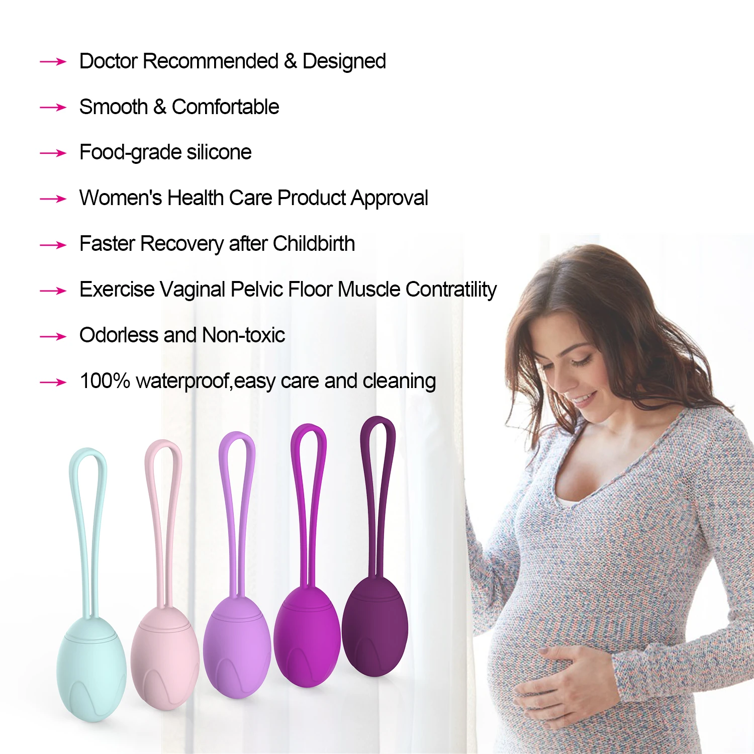 Smart Kegel Ball Vaginal Dumbbells Kegel Ben Wa Ball Vibrator Egg Vaginal Training Exercise Sex Toys for Women Products 5pcs/set