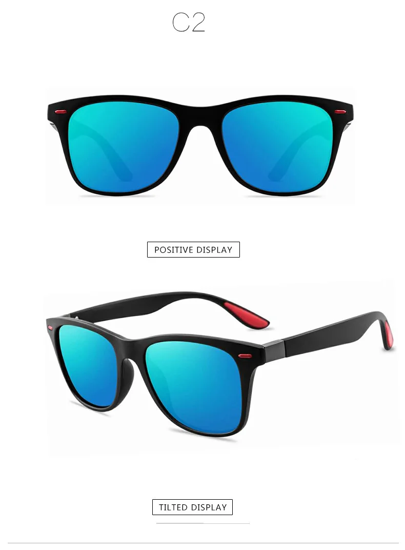 Zeontaat новые Квадратные Солнцезащитные очки мужские Поляризованные Солнцезащитные очки Ретро винтажные очки женские модные UV400 очки для вождения - Цвет линз: c2blue