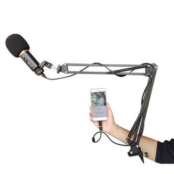 

MK-F500 USB Wired Computer Microphone Set Reverberation Volume Adjustable Earphone Monitor With Stand Condenser Microphone