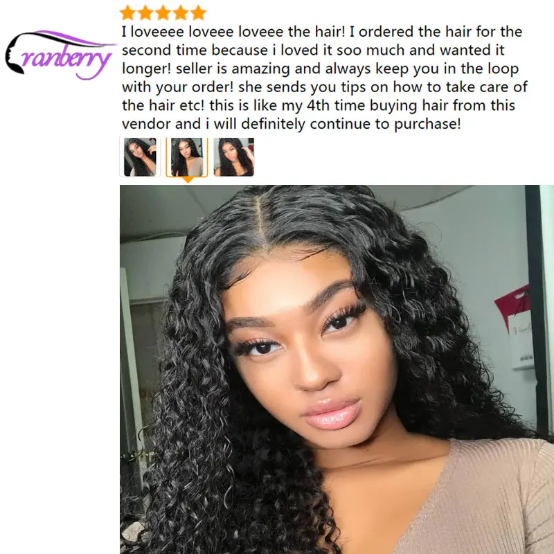 Cranberry Hair 4 Bundles Lot Malaysian Hair Deep Wave Bundles 8