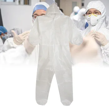 

Disposable Anti-epidemic Antibacterial Plastic Closures Isolation Suit Protective Clothing Dust-proof Coveralls Antistatic