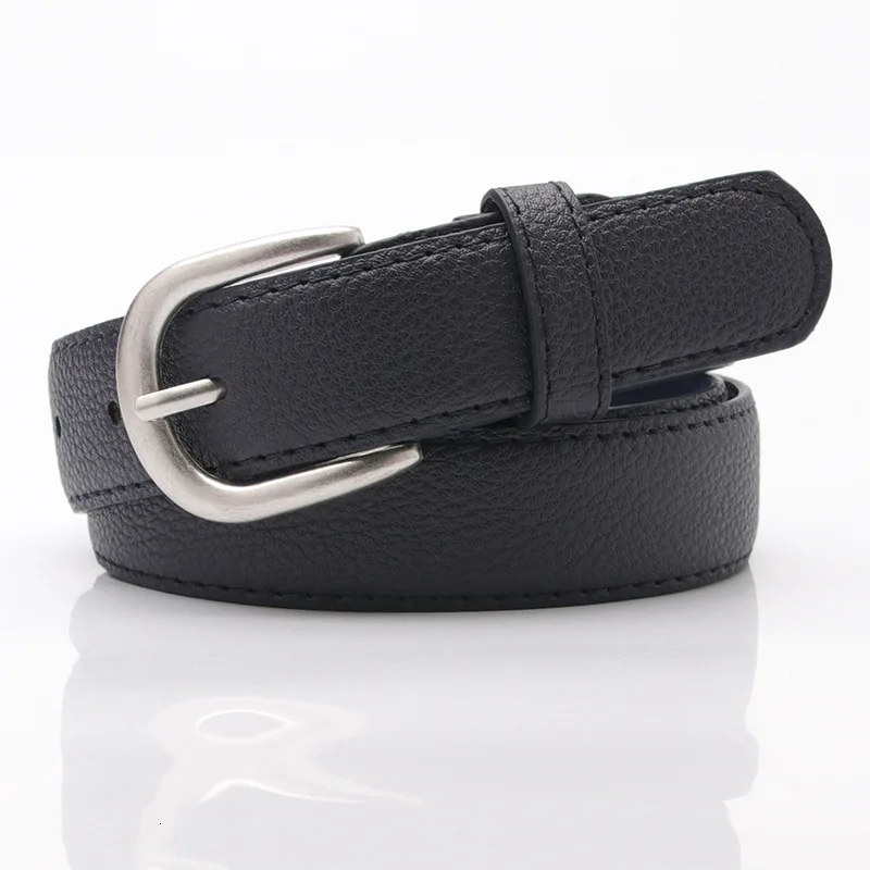 Navy Blue Горячие Модные женские ремни кожаный пояс с металлической пряжкой пояс 110 см - Цвет: Navy Blue