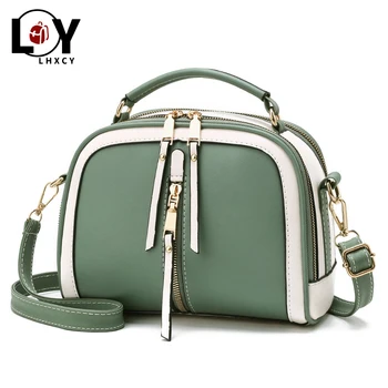 

Multi-zip Pu Leather Small Square Bag Stitching Contrast Women Shoulder Bag Leisure Chain Luxury Crossbody Bags High Quality Bag