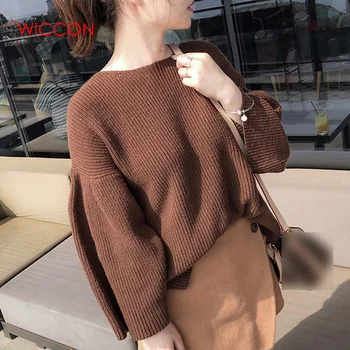 

Autumn And Winter Long-sleeved Korean Version Of Loose Lazy Wind Bottoming Sweater Women's Pullover Sweater Women