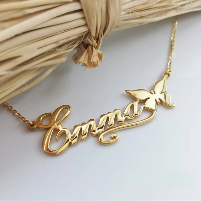 Personalized Butterfly Name Necklaces For Women Girl Favorite Jewelry Custom Ribbon Nameplate Choker Necklace Best Friends Gifts