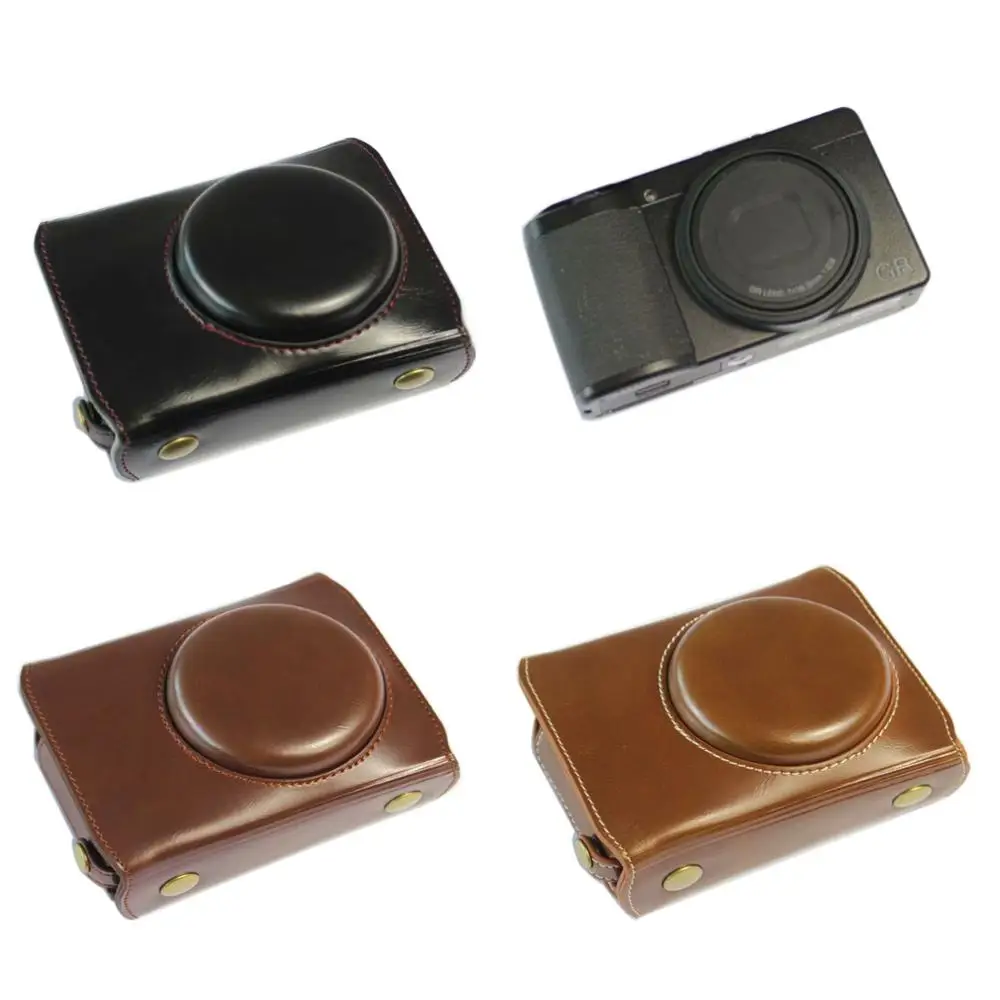 Hq Custodia Per Fotocamera In Pelle Borsa Grip Strap Per Ricoh Gr Iii