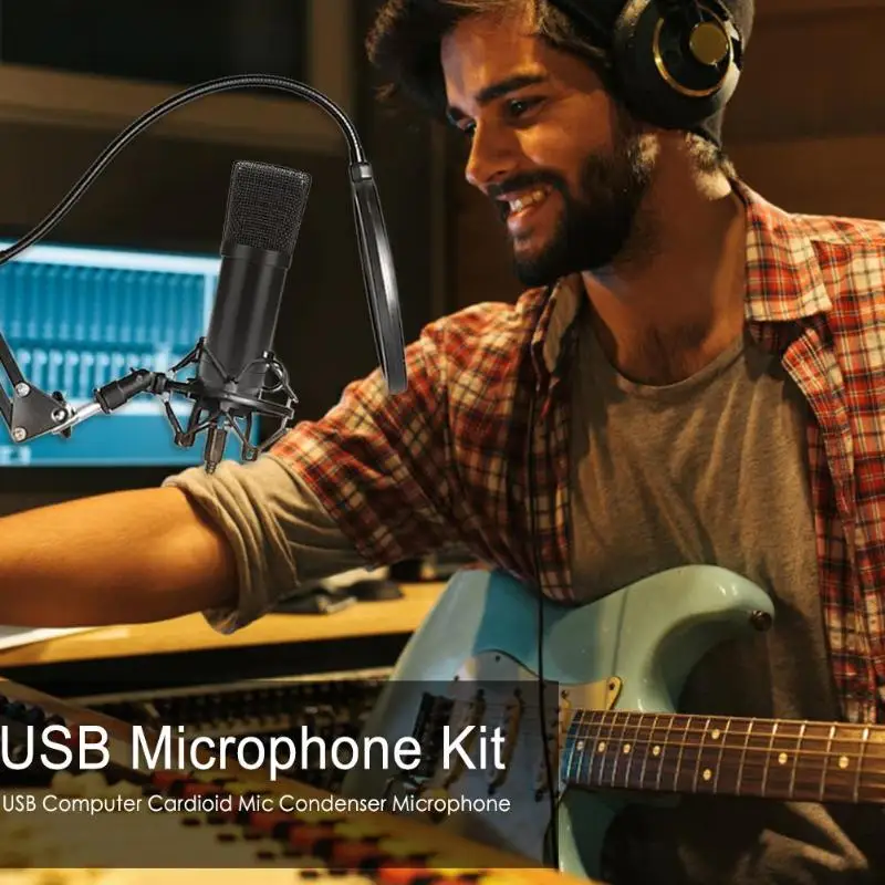 USB микрофон комплект 48 кГц/16 бит Профессиональный Компьютер кардиоидный микрофон конденсаторный микрофон для ПК караоке Youtube студия запись