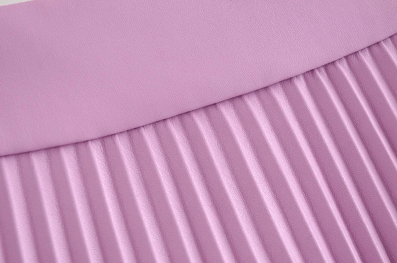 Zevity Women vintage high waist PU Leather pleated mini skirt faldas mujer ladies front buttons casual brand chic skirts QUN689