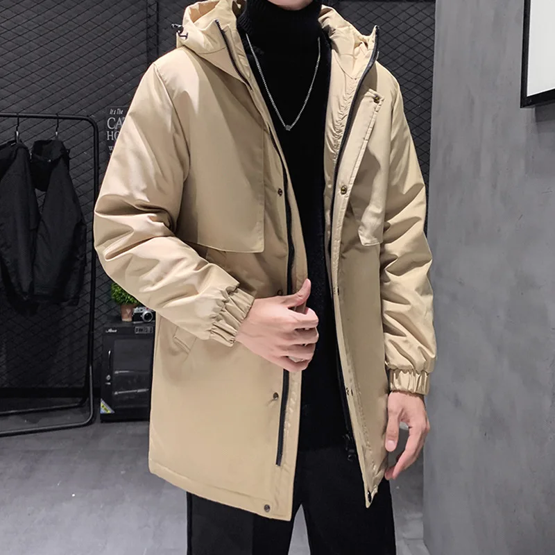 Men's Long Down Jacket Men 2022 Winter New Hooded Thickening Warm Man Jacket Soft Shell Windbreaker Jacket For Men's Down Jacket