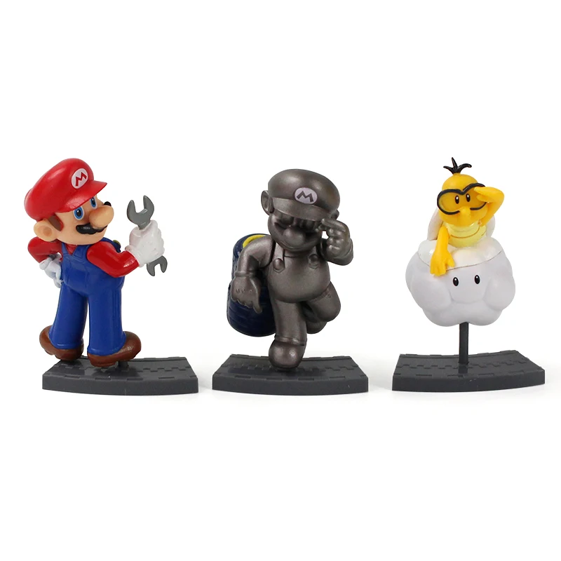 11 шт./лот Super Mario Bros. Mario Luigi Peach Toad Yoshi Bowser Wario Donkey Kong гусеница колючая Мини фигурки коллекция игрушек