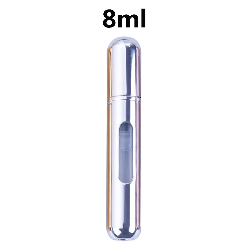 8ml bright silver 5/8 мл многоразовый нагреваемый парфюмерный флакон с распылителем Алюминий распылитель Портативный, косметичка для путешествий, контейнер флакон духов распылитель контейнер - Цвет: 8ml bright silver