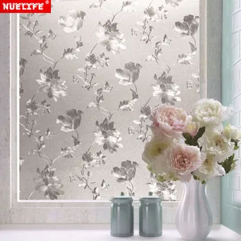 

80*100cm 3D hibiscus flower static window film living room bedroom office sliding door window privacy sunscreen glass film