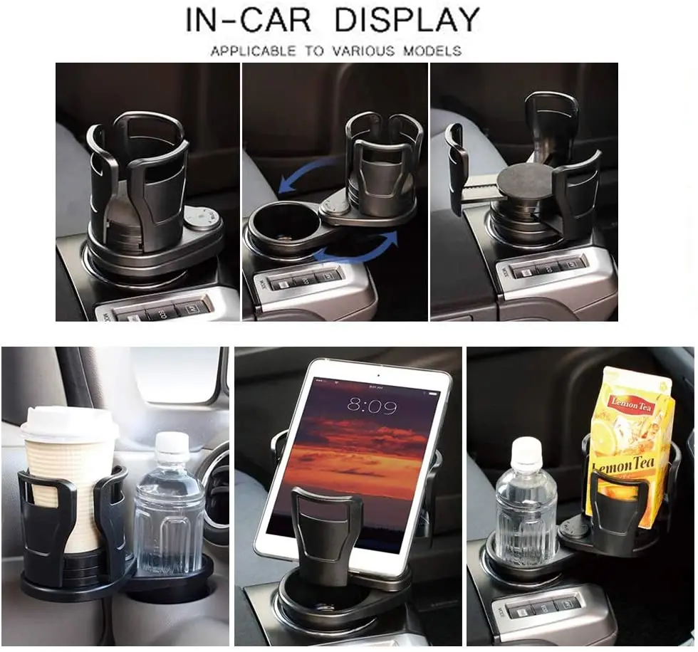 2 In 1 360 Degree Rotating Cup Holder Vehicle-mounted Slip-proof Water Car  Cup Holder Multifunctional Dual Bekerhouder Auto - AliExpress