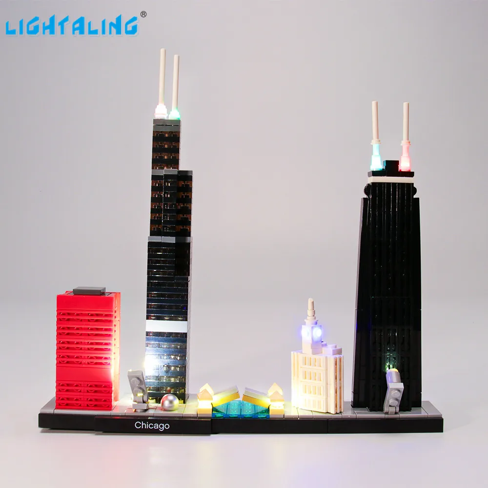 

Lightaling Led Light Kit For Architecture Chicago Building Blocks Compatible With 21033 ( Lighting Set Only )