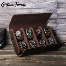 

Storage Box Luxury Genuine Leather Watch Box Organizer Watches Display Case Gifts 8 Seats Jewelry Collection Present Cabinet