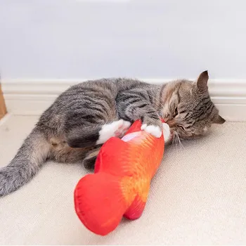 

30CM Electric Pet Cat Toy Plush Fish Will Beat Electric Plush Artificial Fish Cats Toys