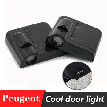 

2pcs Car Door Logo projector lamp welcome light Wireless Paste Battery door light For peugeot 206 207 307 308 407 208 3008 4008