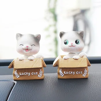 

Car Ornament Cute Nodding Dog Car Dashboard Decoration Cat Shaking Head Toy Bobblehead Automobile Decor Interior Car Accessories