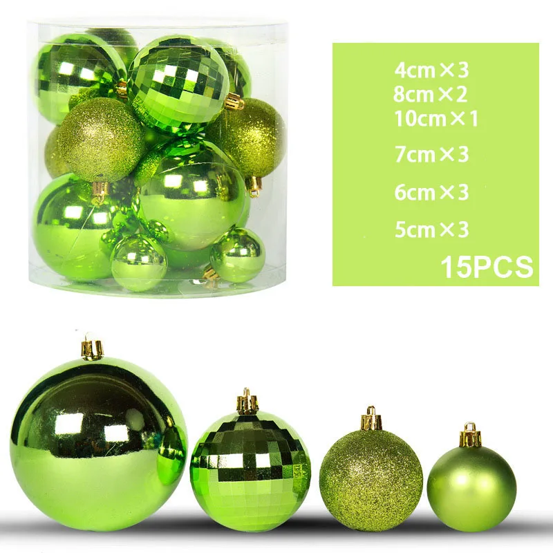 

15Pcs/lot Assorted Size Christmas Tree Balls Ornament Wedding Party Mall Window Holiday Christmas Decor Baubles