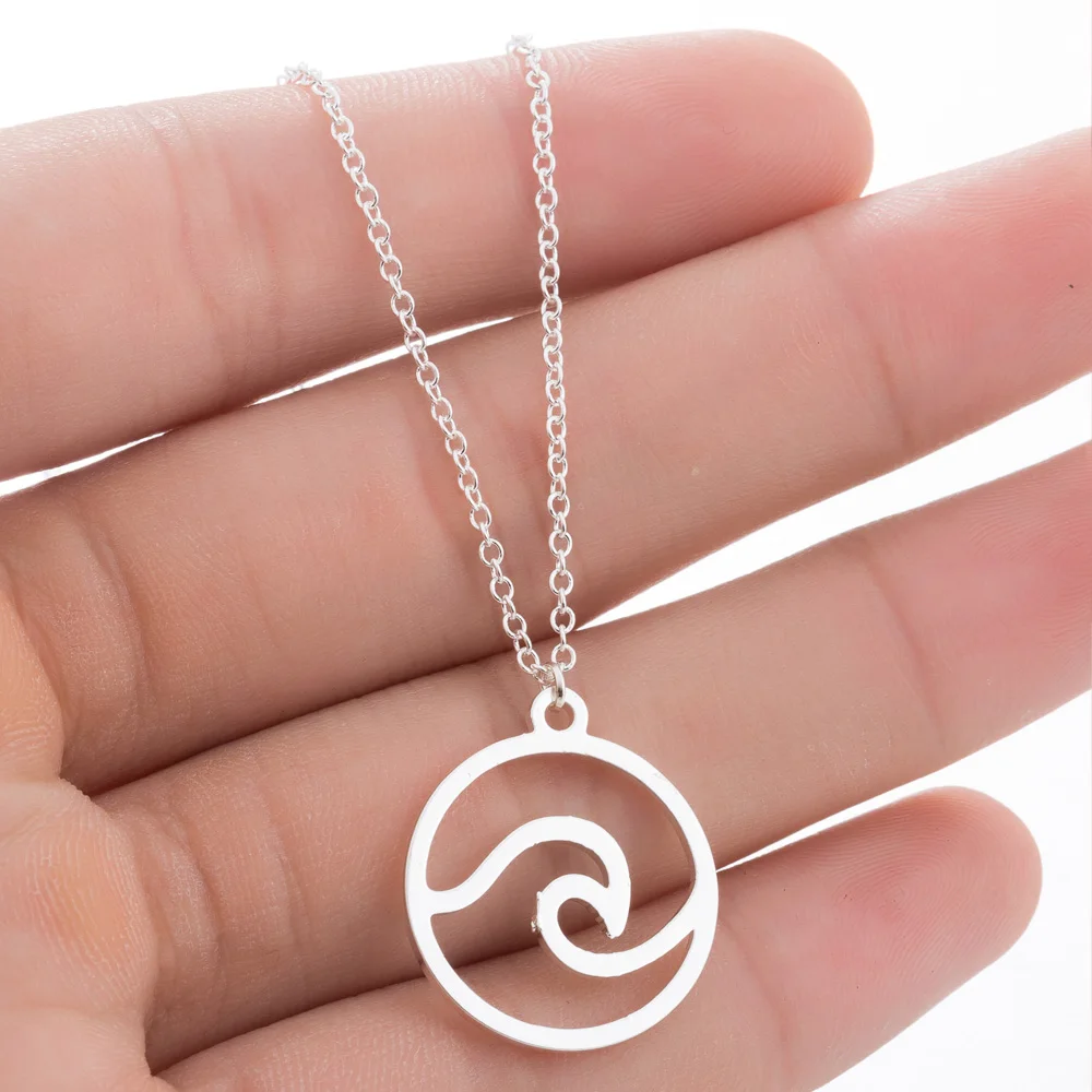 

Yiustar Mini Steel Color Stainless Steel Necklace for Women Charming Chain Pendant Necklace Wave Choker Necklace Birthday Gifts