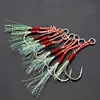 20pcs/lot Fishing lure slow jigging Fishing Cast Jigs Assist Hook Barbed Single Jig Hooks Thread Feather Pesca High Carbon Steel ► Photo 2/6