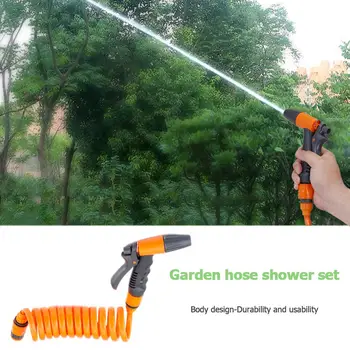 

Garden Water Gun Car Wash Sprayer Cleaning Sprinkle Watering Irrigation with 2.5m Retractable Spring Hose Connector Supply