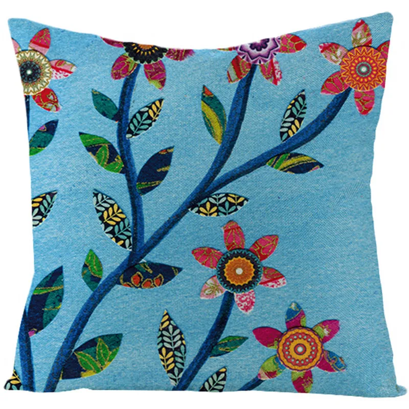 Fuwatacchi льняная наволочка для подушки с изображением милых деревень, наволочка для подушки с цветным цветком, наволочки с розовыми подсолнухами - Цвет: PC09202