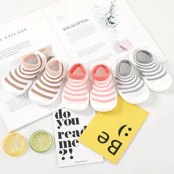 

baby toddler shoes non-slip stripe shoes sock floor shoes Anti-off Short Foot Socks Z16 ZFQ