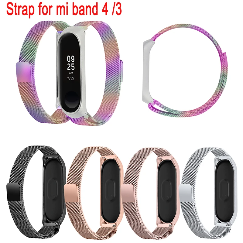 

Magnetic Strap for Xiaomi Mi Band 4 Mi Band 3 Stainless Steel Milanese Metal Watch Strap for Mi Band 3/4 Bracelet Wrist Buckle